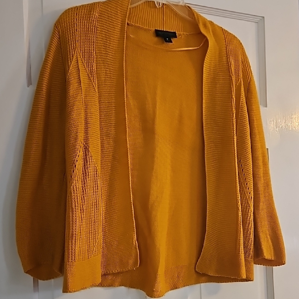 Mustard Yellow Cardigan Sweater - Picture 1 of 4